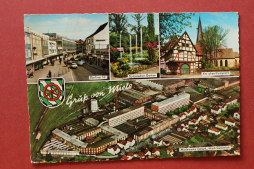 Ansichtskarte AK Gütersloh 1966 Luftbild Gruß von Miele Fabrik Berliner Straße Architektur Ortsansicht NRW